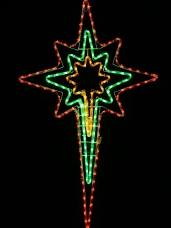 Clearance Christmas Warehouse Multi Colour Star Of Bethlehem Led Rope Light Silhouette - 1.1M