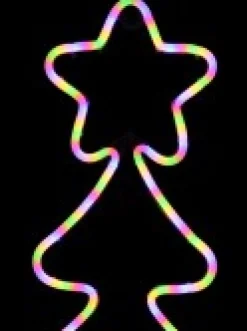 Flash Sale Christmas Warehouse Multi Fluro Colour Christmas Tree Neon Christmas Light Silhouette - 58Cm