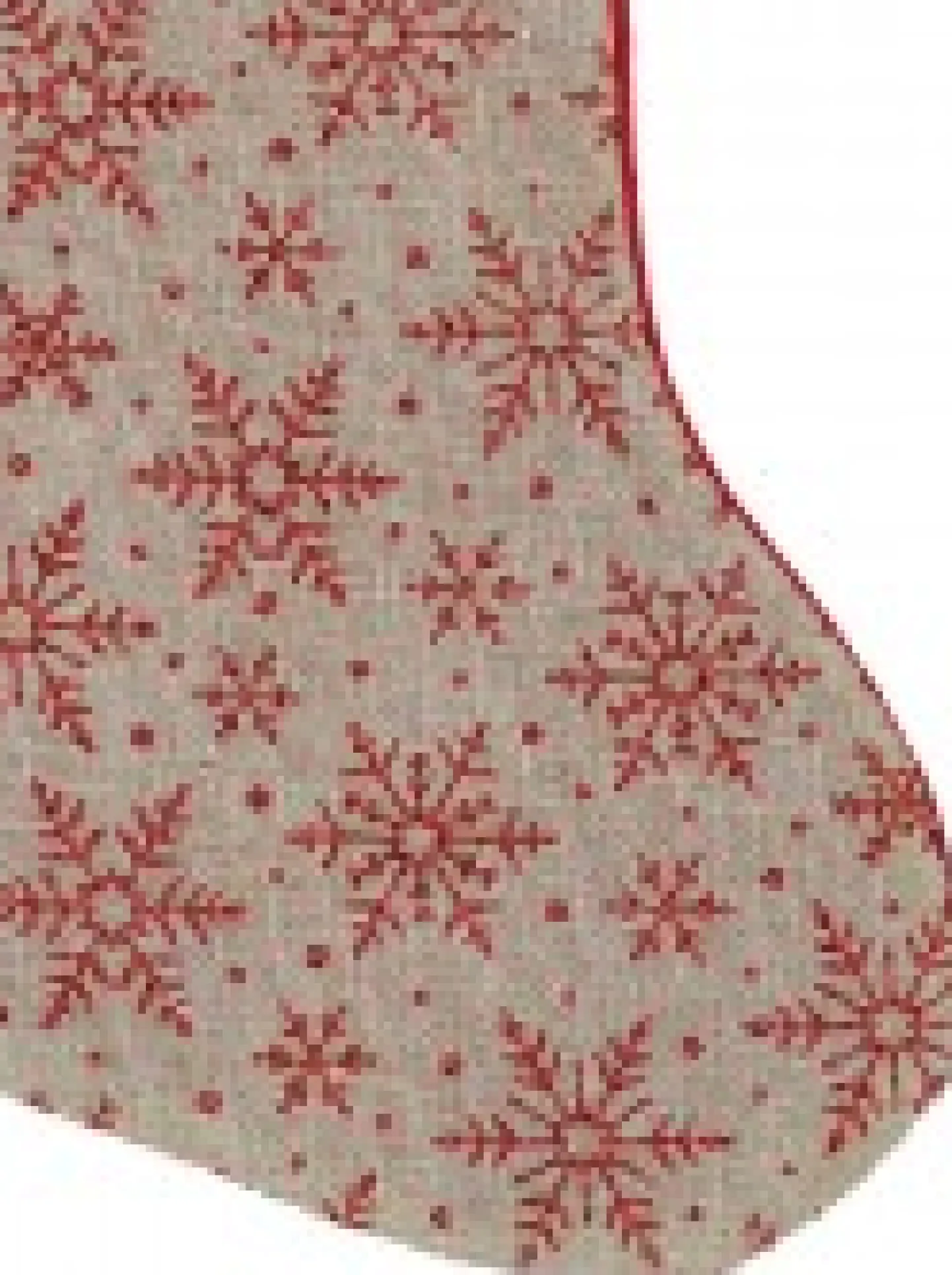Outlet Christmas Warehouse Natural Burlap With Glittered Snowflakes Pattern Christmas Stocking - 42Cm