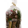 New Christmas Warehouse Natural Pine Cones, Wood Chunks, Stars, Bells & Berries Decoration Mix - 400G