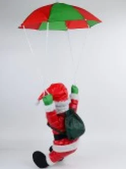 Best Christmas Warehouse Padded Parachuting Santa With Backpack Outdoor Hanging Decoration - 1.2M