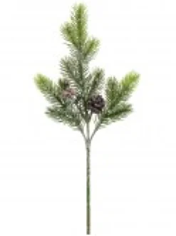 Shop Christmas Warehouse Pine Cone & Berry Frosted Natural Look Pine Christmas Spray - 32Cm