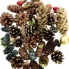 Cheap Christmas Warehouse Pine Cones, Stars, Berries & Leaves Assorted Christmas Decoration Mix - 300G