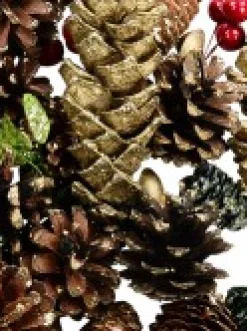 Cheap Christmas Warehouse Pine Cones, Stars, Berries & Leaves Assorted Christmas Decoration Mix - 300G