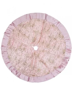 Cheap Christmas Warehouse Pink With Gold Sequin Starburst Pattern Christmas Tree Skirt - 1.2M