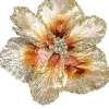 Hot Christmas Warehouse Platinum & Brown With Sequins Tulip Decorative Christmas Flower Pick - 20Cm