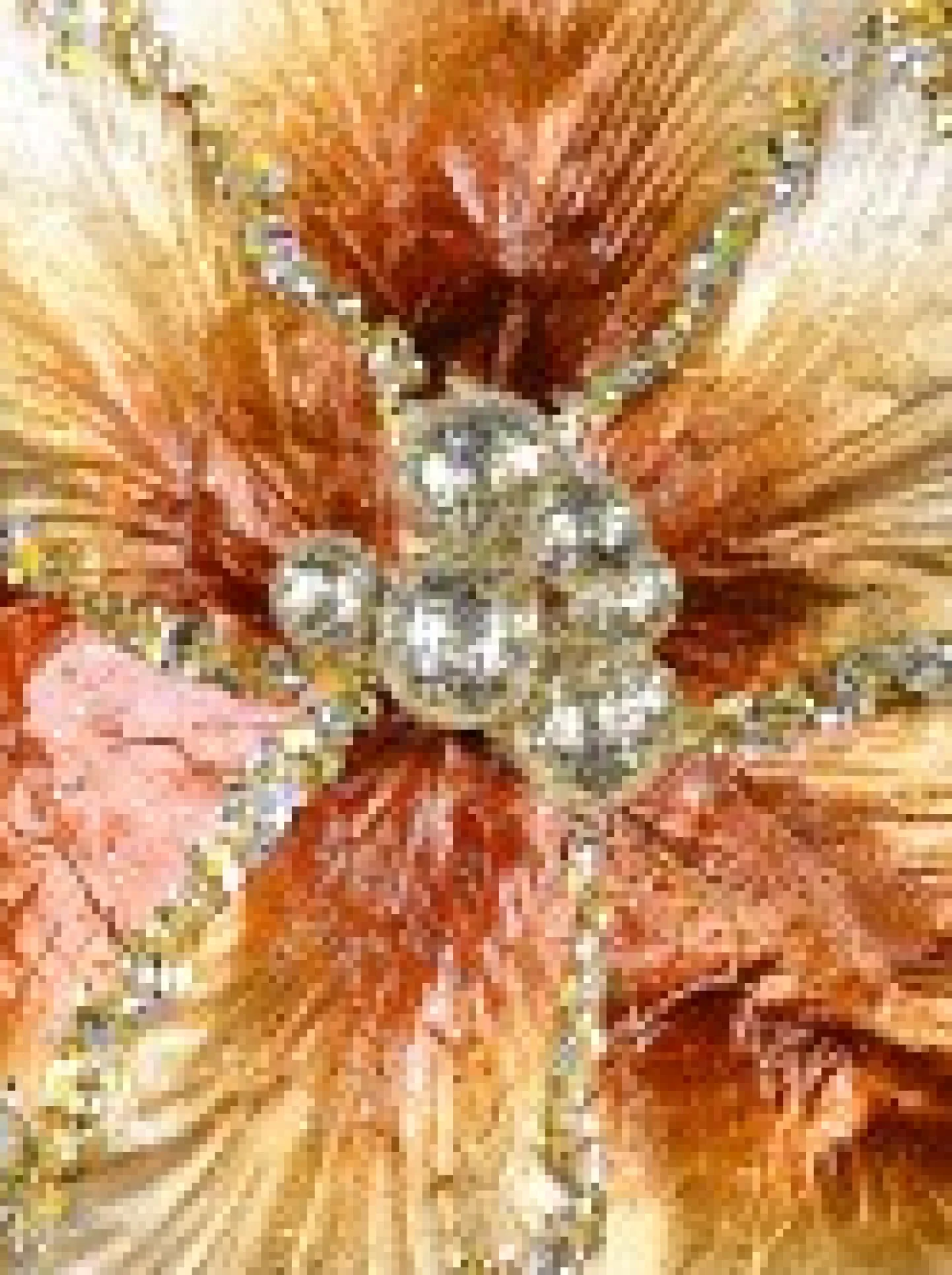 Hot Christmas Warehouse Platinum & Brown With Sequins Tulip Decorative Christmas Flower Pick - 20Cm