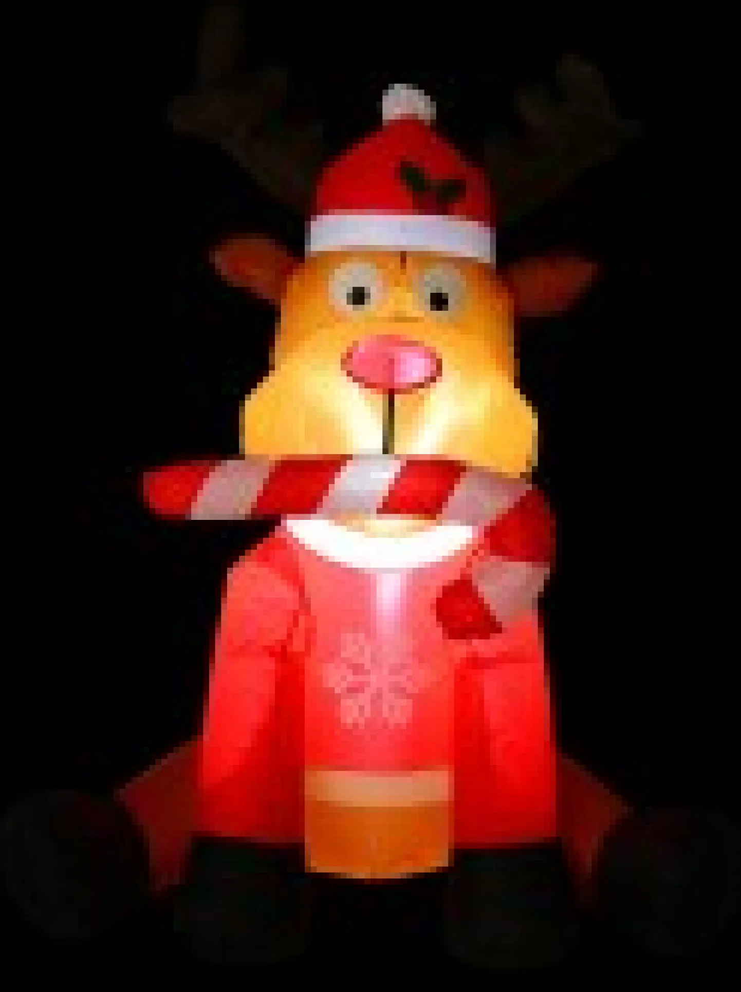 Best Sale Christmas Warehouse Playful Deer With Candy Cane Illuminated Christmas Inflatable Display - 1.2M