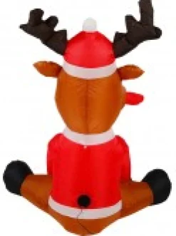 Best Sale Christmas Warehouse Playful Deer With Candy Cane Illuminated Christmas Inflatable Display - 1.2M