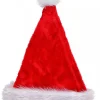 Online Christmas Warehouse Plush Red Traditional Christmas Santa Hat - One Size Fits Most