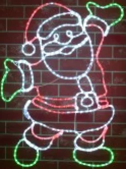 Clearance Christmas Warehouse Red & Cool White Led Jolly Posing Santa Twinkle Light Display Silhouette - 1M