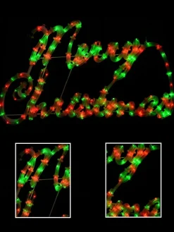 Flash Sale Christmas Warehouse Red & Green Cursive Merry Christmas Led Rope Light Silhouette - 72Cm