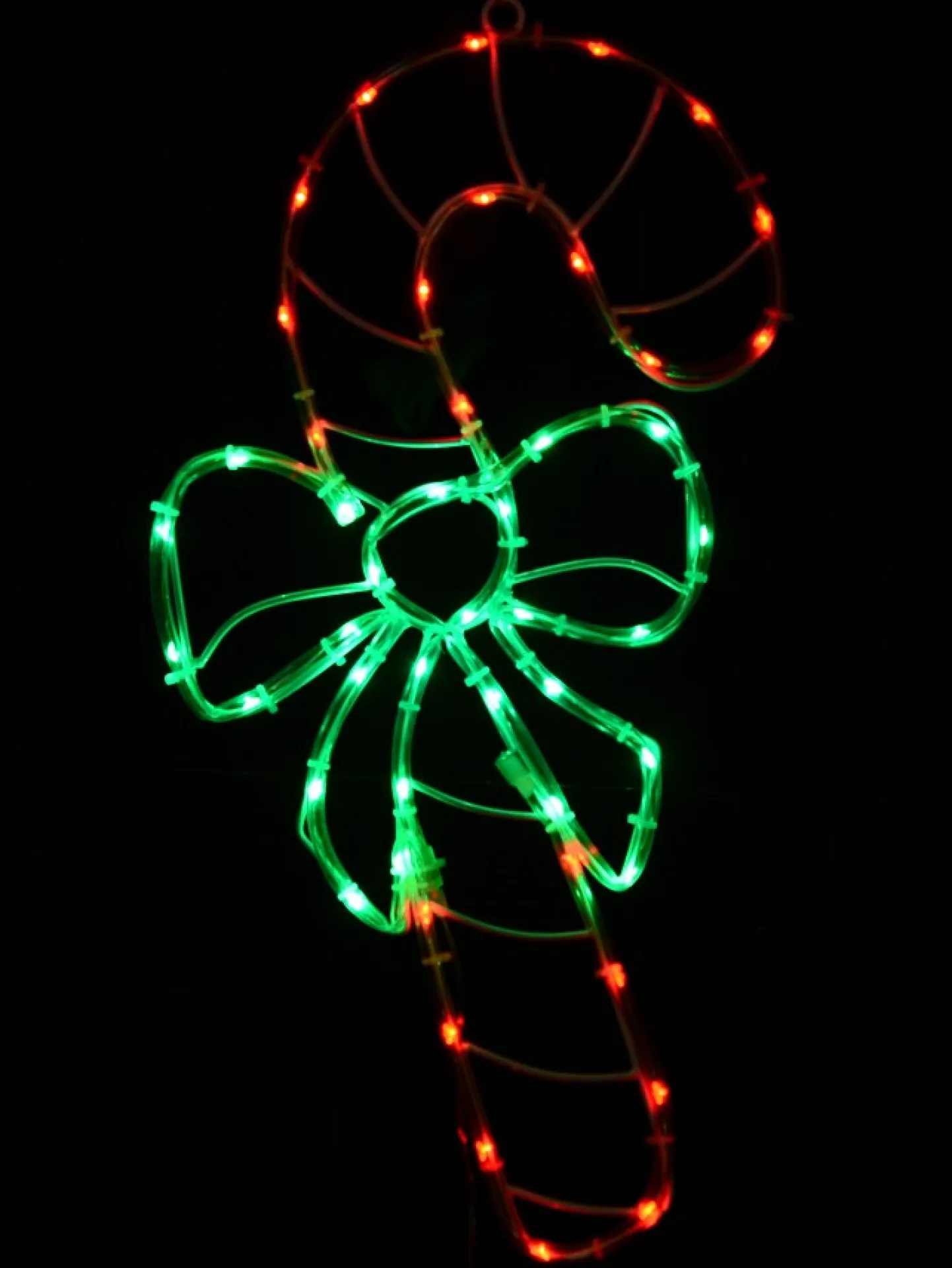 Best Sale Christmas Warehouse Red & Green Led Candy Cane With Bow Noodle Rope Light Silhouette - 52Cm