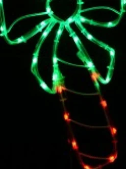 Best Sale Christmas Warehouse Red & Green Led Candy Cane With Bow Noodle Rope Light Silhouette - 52Cm