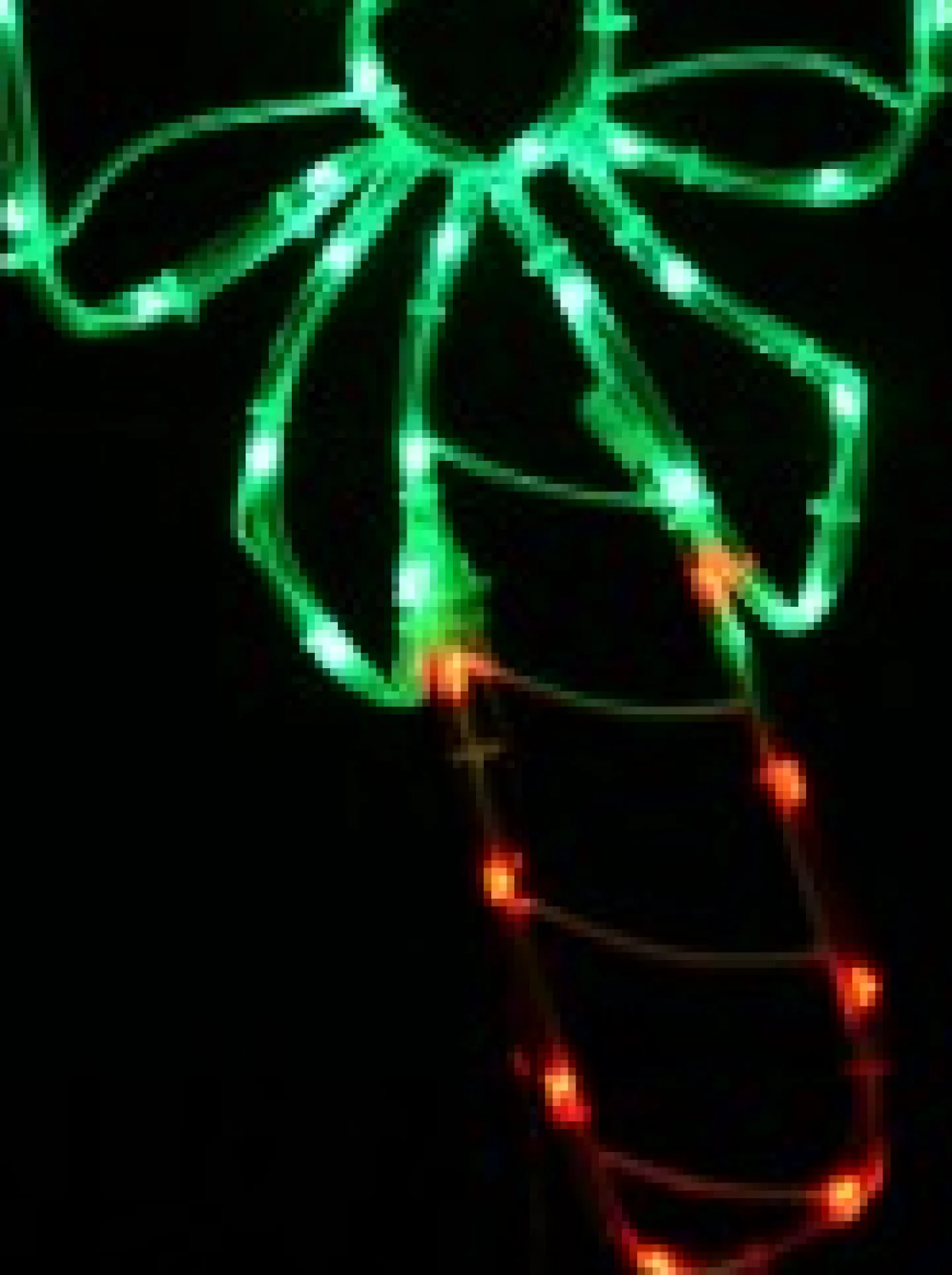 Best Sale Christmas Warehouse Red & Green Led Candy Cane With Bow Noodle Rope Light Silhouette - 52Cm