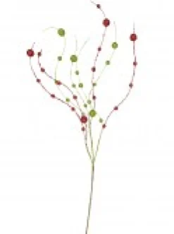 Sale Christmas Warehouse Red & Green Pussy Willow Look Christmas Branch Stem - 1M