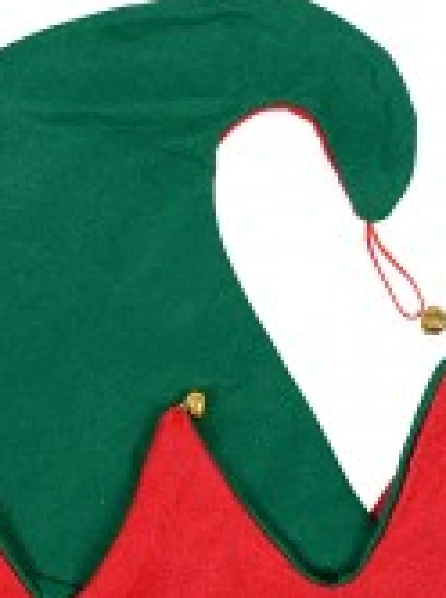 Best Sale Christmas Warehouse Red & Green Traditional Christmas Elf Hat With Jingle Bells - One Size Fits Most