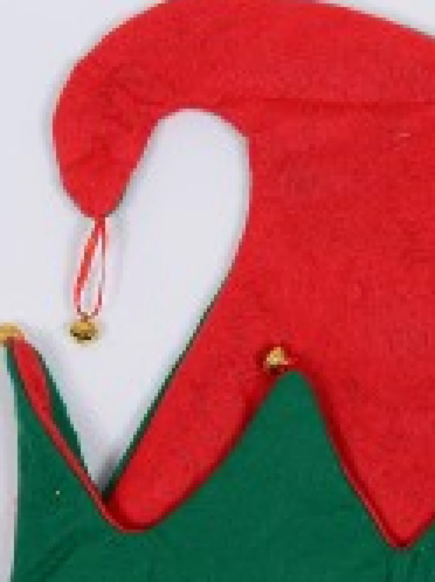 Best Sale Christmas Warehouse Red & Green Traditional Christmas Elf Hat With Jingle Bells - One Size Fits Most