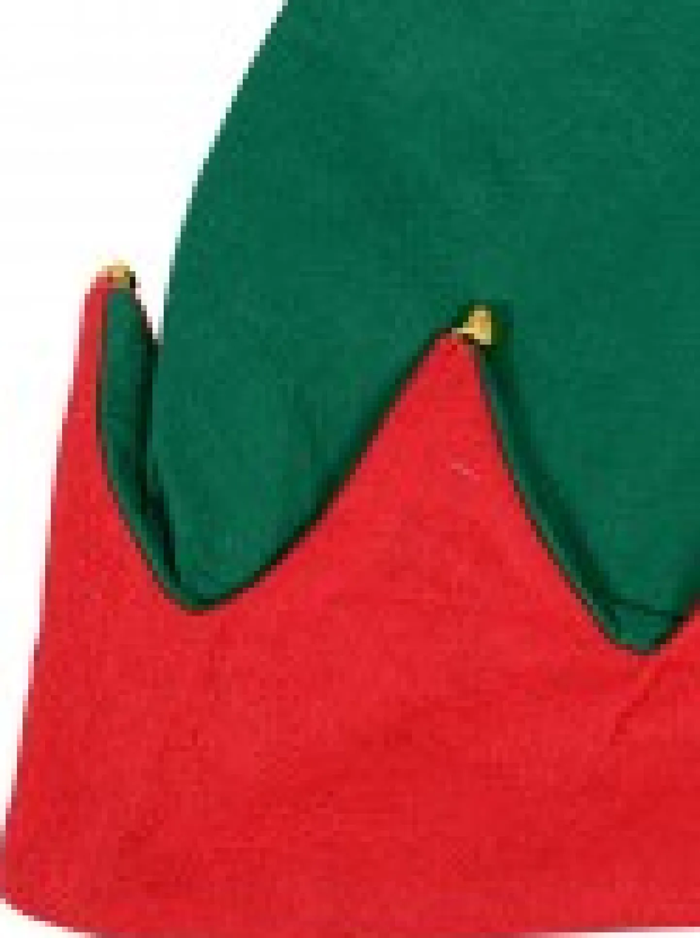 Best Sale Christmas Warehouse Red & Green Traditional Christmas Elf Hat With Jingle Bells - One Size Fits Most