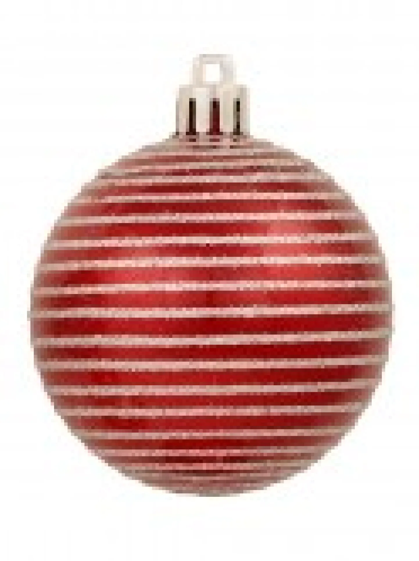 Hot Christmas Warehouse Red & Silver Christmas Baubles With 4 Glitter Designs & Shiny - 9 X 60Mm