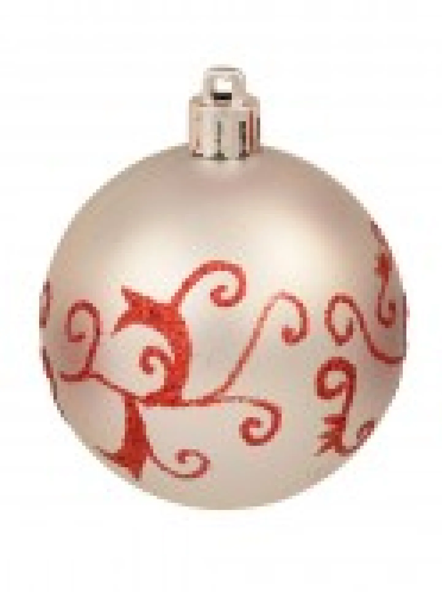 Hot Christmas Warehouse Red & Silver Christmas Baubles With 4 Glitter Designs & Shiny - 9 X 60Mm