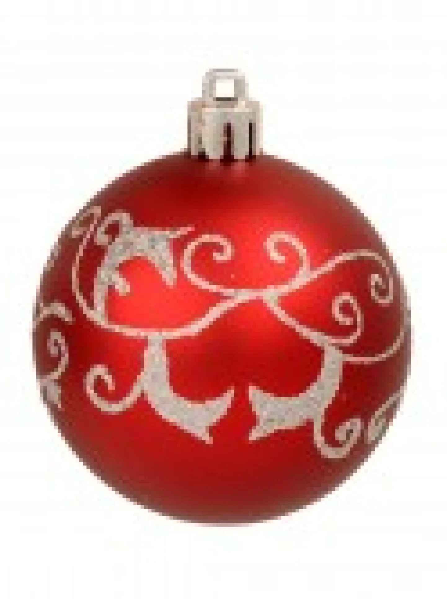 Hot Christmas Warehouse Red & Silver Christmas Baubles With 4 Glitter Designs & Shiny - 9 X 60Mm