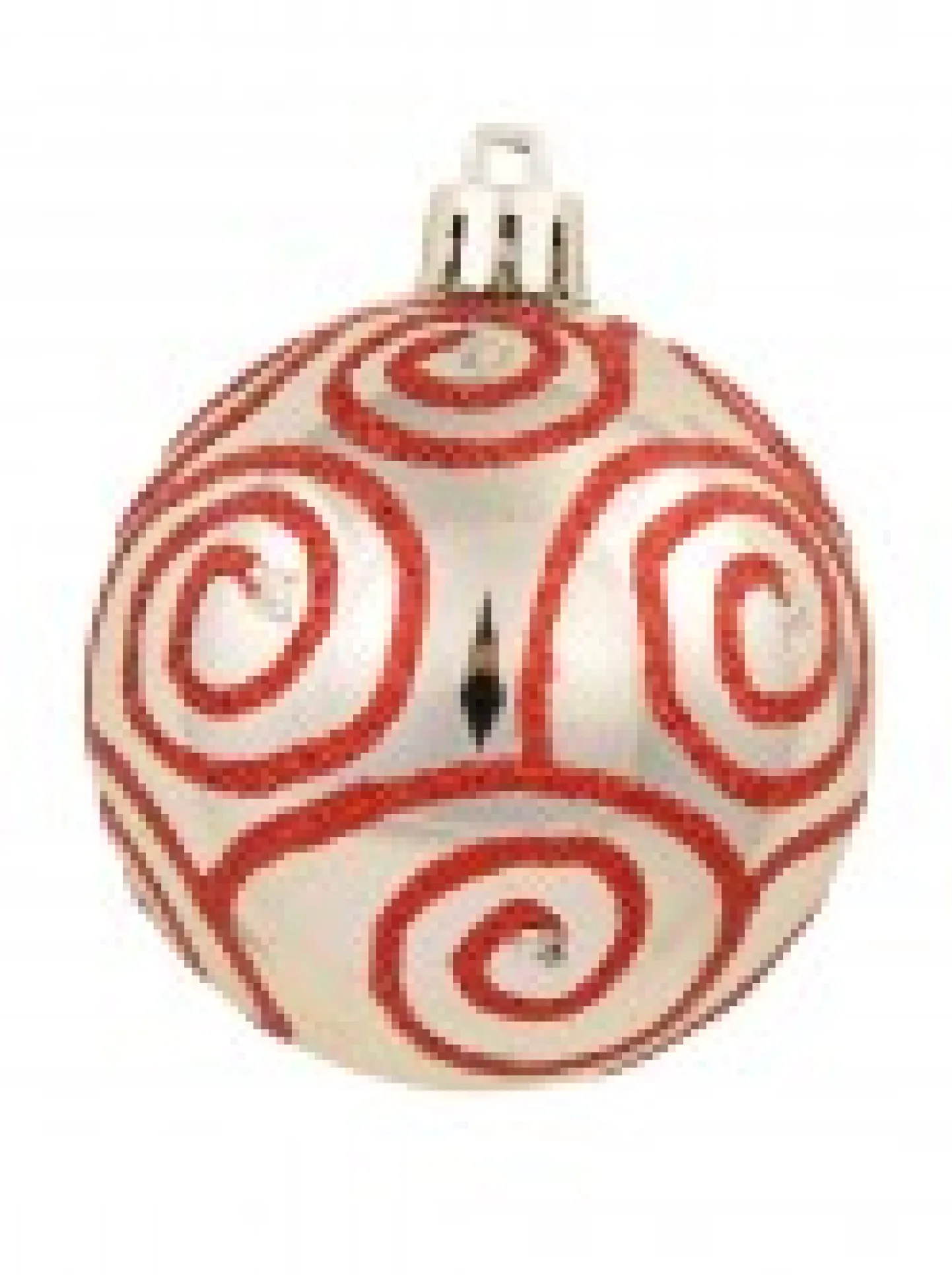 Hot Christmas Warehouse Red & Silver Christmas Baubles With 4 Glitter Designs & Shiny - 9 X 60Mm
