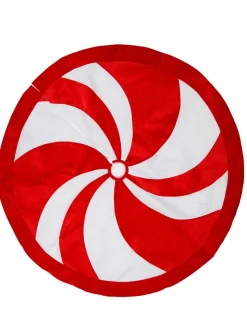 Store Christmas Warehouse Red & White Candy Swirl Pattern Christmas Tree Skirt - 1.2M