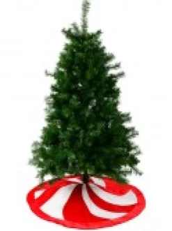 Store Christmas Warehouse Red & White Candy Swirl Pattern Christmas Tree Skirt - 1.2M