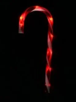 Hot Christmas Warehouse Red & White Stripe Led Candy Cane Solar Powered Path Lights - 4 X 43Cm