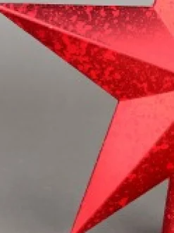 Outlet Christmas Warehouse Red 3D Star With Splatter Pattern Christmas Tree Top Decoration - 20Cm