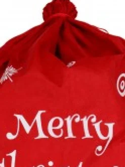 Best Sale Christmas Warehouse Red Felt Merry Christmas & Sleigh Silhouette Gift Santa Sack - 88Cm