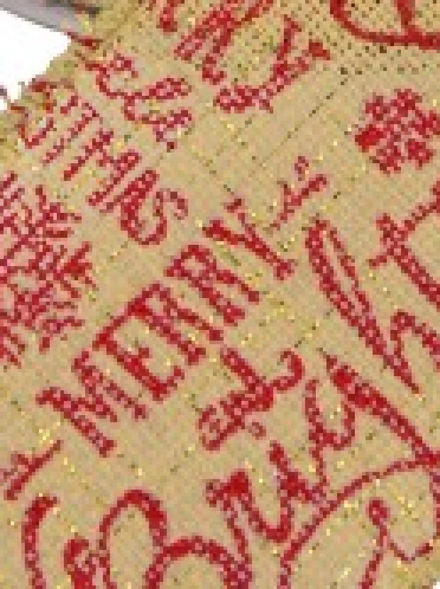 New Christmas Warehouse Red Font On Natural Burlap Look Fabric & Edging Christmas Ribbon - 3M