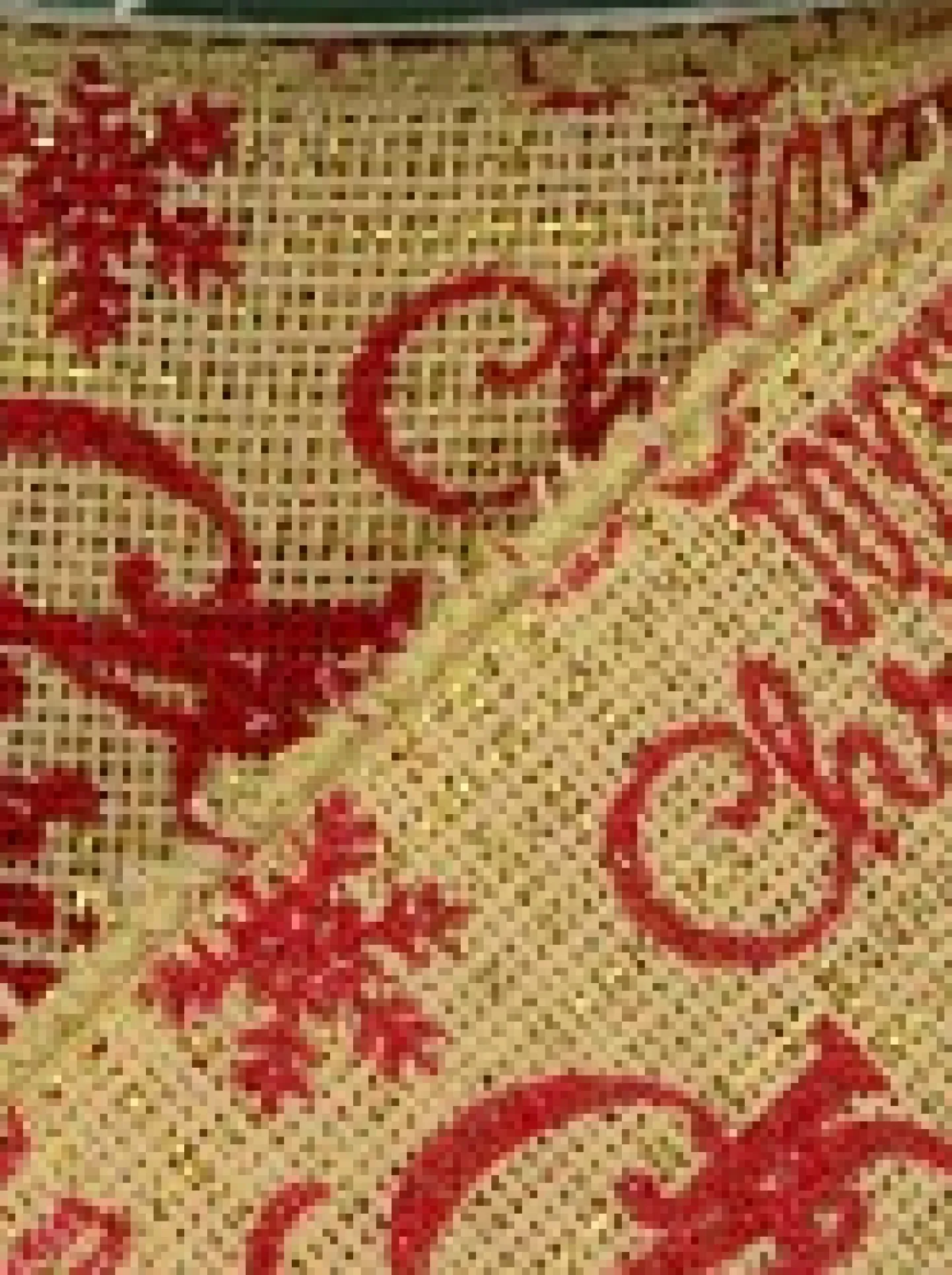 New Christmas Warehouse Red Font On Natural Burlap Look Fabric & Edging Christmas Ribbon - 3M