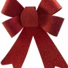 Hot Christmas Warehouse Red Glitter Pvc Christmas Tree Bow Decoration - 24Cm