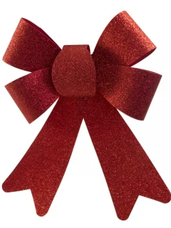 Hot Christmas Warehouse Red Glitter Pvc Christmas Tree Bow Decoration - 24Cm