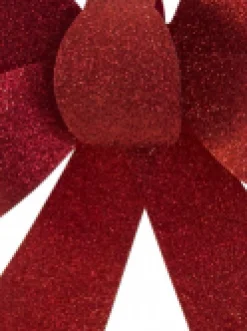 Hot Christmas Warehouse Red Glitter Pvc Christmas Tree Bow Decoration - 24Cm