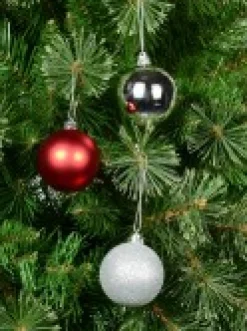 Best Christmas Warehouse Red Glittered, Matte & Metallic Christmas Bauble Decorations - 12 X 60Mm