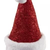 Hot Christmas Warehouse Red Glittered With Fluffy White Trim Traditional Santa Hat - One Size Fits Most