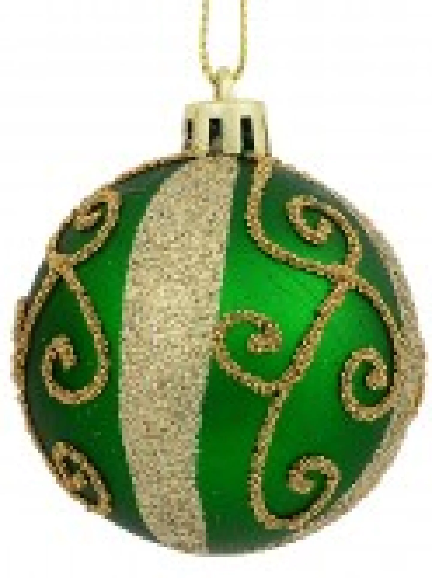 Cheap Christmas Warehouse Red, Green & Gold Baubles With Gold Filigree Pattern & Thick Stripe - 6 X 60Mm