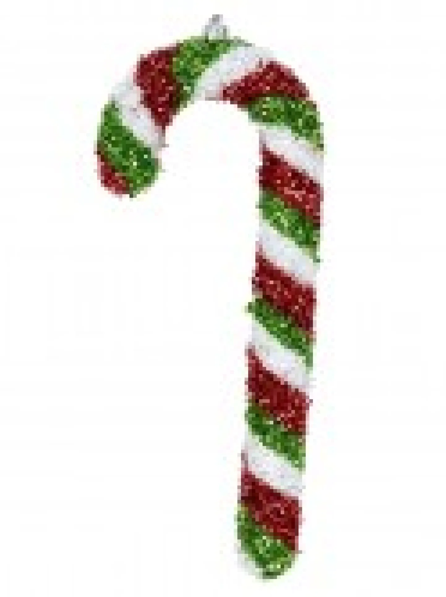 Best Christmas Warehouse Red, Green & White Stripe Tinsel Candy Cane Hanging Decoration - 4 X 24Cm