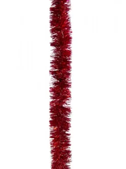 Online Christmas Warehouse Red Metallic 6Ply Classic Christmas Tinsel Garland - 50Mm X 5M