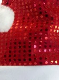 Cheap Christmas Warehouse Red Sequins On Red Traditional Christmas Santa Hat - One Size Fits Most