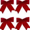 Discount Christmas Warehouse Red Velvet Christmas Tree Bow Decoration - 8 X 80Mm