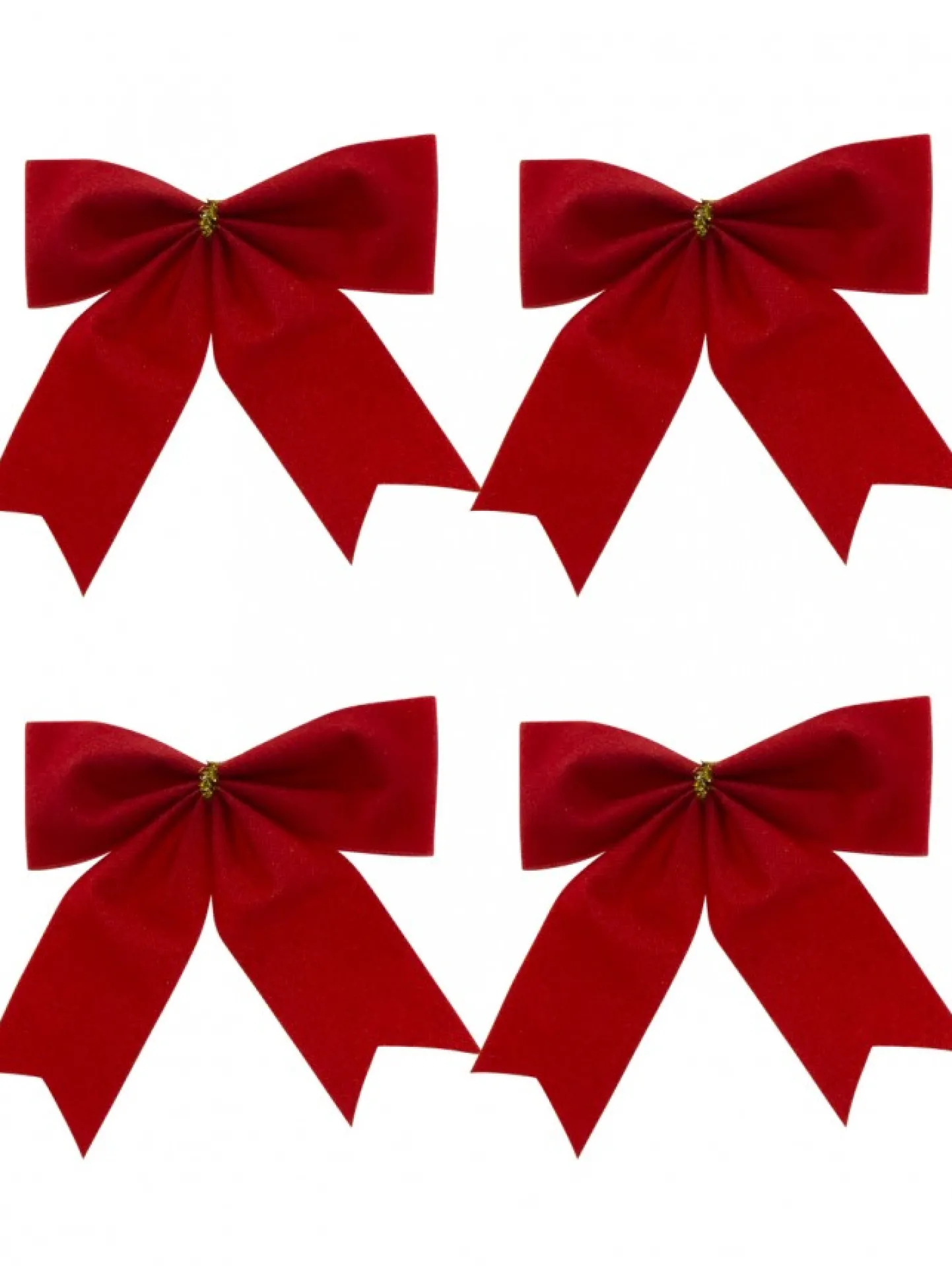 Discount Christmas Warehouse Red Velvet Christmas Tree Bow Decoration - 8 X 80Mm