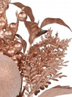 New Christmas Warehouse Rose Gold Apple, Berry & Assorted Decorations Christmas Foliage Pick - 12Cm
