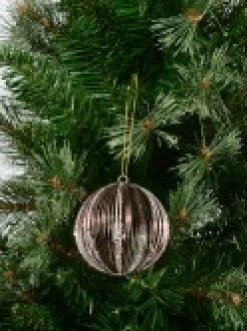 Shop Christmas Warehouse Rose Gold Wire Bauble Shape Christmas Tree Hanging Decoration - 80Mm