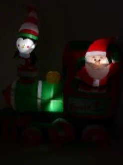 Clearance Christmas Warehouse Santa Fun Railways Train Illuminated Christmas Inflatable Display - 1.8M