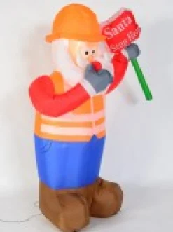 Shop Christmas Warehouse Santa Traffic Controller Illuminated Christmas Inflatable Display - 1.8M