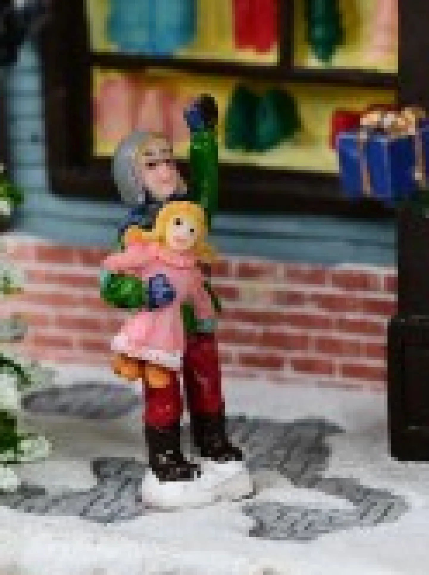 Clearance Christmas Warehouse Santa Visiting Family Home With Mum & Kids Christmas Village Scene - 24Cm